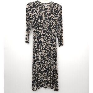 Chico's Travelers faux wrap slinky knit dress womens Size 0 (S) abstrat print